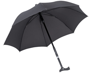 Stockschirm TWIN Regenschirm mit eingebautem Gehstock 2 Größen schwarz groß 87 - 95 cm
