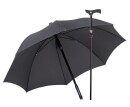 Stockschirm TWIN Regenschirm mit eingebautem Gehstock 2 Größen schwarz groß 87 - 95 cm