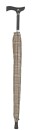 Stockschirm TWIN Regenschirm mit eingebautem Gehstock 2 Größen Karo braun klein 80 - 83 cm