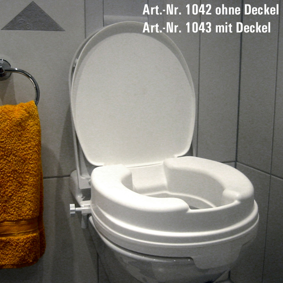 Toilettenaufsatz, Toilettensitzerhöhung, WC-Erhöhung m. Deckel - Seni,  29,90 €