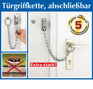 Türgriff-Sicherheitskette abschließbar Türgriffkette Türkette - Senio,  17,99 €