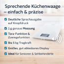 Digitale Glas-Küchenwaage mit Sprachausgabe sprechende Waage