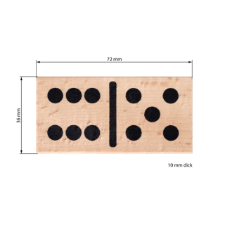 Domino im Beutel Maxi-Domino-Spiel aus Naturholz 7,2 x 3,6 cm