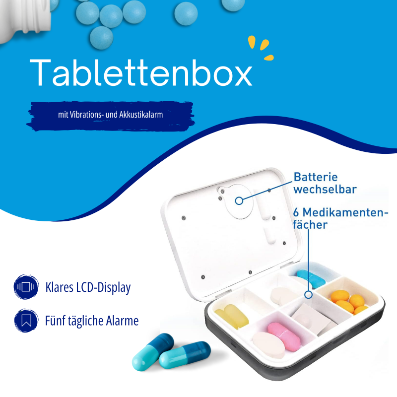 Pillenbox mit Vibrationsalarm Medikametendosierer Tablettendose - Sen,  27,31