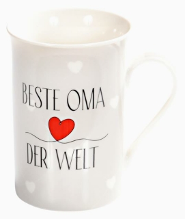 Geschenktasse Dekor-Tasse BESTE OMA DER WELT Porzellantasse