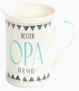 Geschenktasse Dekor-Tasse BESTER OPA DER WELT Porzellantasse