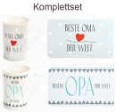 Komplettset für Oma und Opa: 2 Tassen und 2...