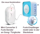 Funk-Türglockenverstärker Sender Converter Empfänger mobil + Netz