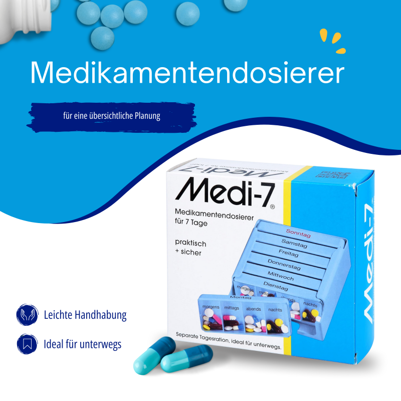 Medikamentendosierer für 7 Tage / Medi-7 Tablettendose blau