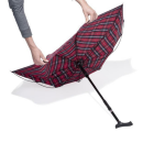 Stockschirm TWIN Regenschirm mit eingebautem Gehstock 2 Größen Karo rot-blau
