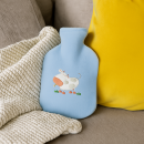 Fashy Wärmflasche für Kinder Kuh Motiv mit Fleecebezug blau