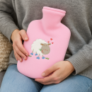 Fashy Wärmflasche für Kinder Schaf Motiv mit Fleecebezug rosa