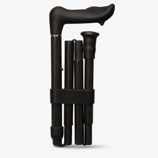 Popab faltbarer Gehstock aus Carbon mit anatomischem Handgriff – für die rechte Hand 80,5 - 90,5 cm