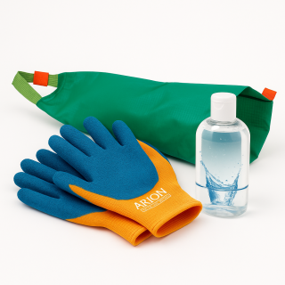 Komplett-Set für Kompressionsstrümpfe – Anziehhilfe, Anti-Rutsch-Handschuhe & Spezialwaschmittel S - XL