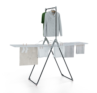 Flügelwäschetrockner TITAN – Multifunktionstrockner mit 30 m Trockenlänge, Rollen & Hemdenstange