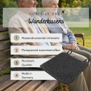 Schurwoll-Wanderkissen Reisekissen mit wasserabweisender Rückseite schwarz/anthrazit