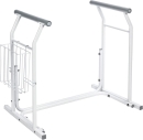 Mobile WC-Aufstehhilfe Sam Comfort Weiß – Freistehende Toiletten-Aufstehhilfe mit Ablagekorb | Bis 150 kg belastbar | Passend für handelsübliche WC-Becken