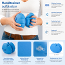 Handtrainer aufblasbar Ø 16 cm – Fingertrainer zur Mobilisierung & Stärkung der Handmuskulatur, hellblau