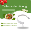 Tellerranderhöhung: Rutschfeste Tellerhilfe aus flexiblem Kunststoff für einhändige Nutzung – Spülmaschinenfest und Mikrowellengeeignet bis 28 cm