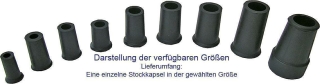 Gummifüße für Gehstöcke oder Schirme / Stockkapseln 10 mm schwarz