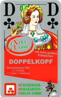 Doppelkopf-Spielkarten mit extra großen Eckzeichen