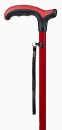 Gehstock mit Stockhalter und Handschlaufe, Leichtmetall rot