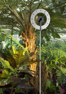LOLLIPOP Design-Gartenthermometer XXL Outdoor-Thermometer Alu/anthrazit, schwarzer Zeiger