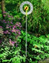 LOLLIPOP Design-Gartenthermometer XXL Outdoor-Thermometer Alu/gelb, roter Zeiger